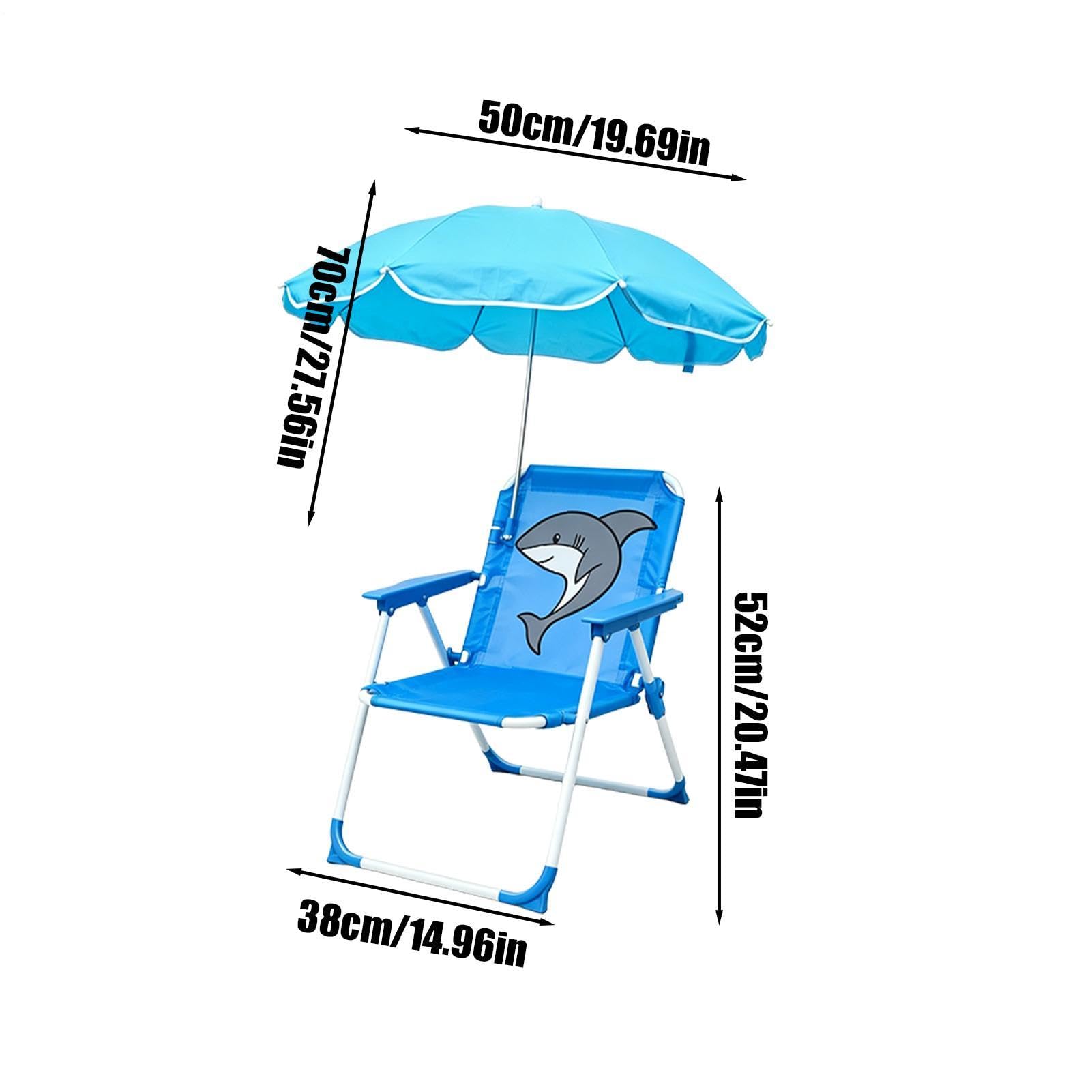 Silla de Playa con Sombrilla Silla Plegable Infantil Con Parasol Resistente | Sombrilla Resistente Al Viento Para Exterior En Jardín, Viajes, Picnic Y Piscina