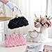 ASPHODELCHIC Floral Lace Evening Clutch Purse, Rose Wedding Handbag with Chain Strap, Bridesmaid Dress Bag (Pink)