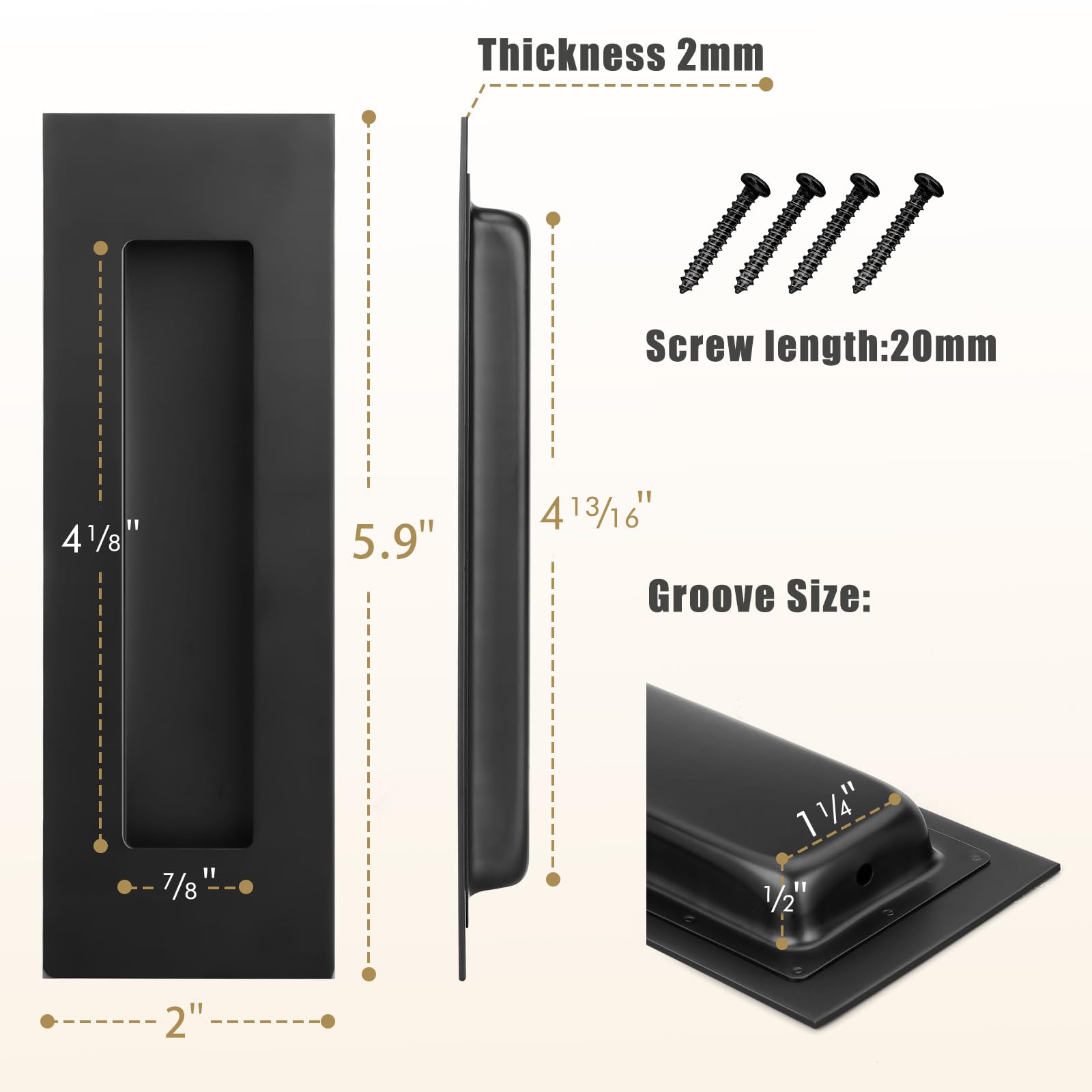 HBL' 4 Pack, Black, 6 inch Long - Image 4