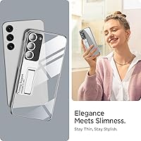 Vista 1 de Miimall Funda delgada para Galaxy S24 con soporte, protector completo elevado de cámara de policarbonato duro, transparente, antiamarillos, delgada