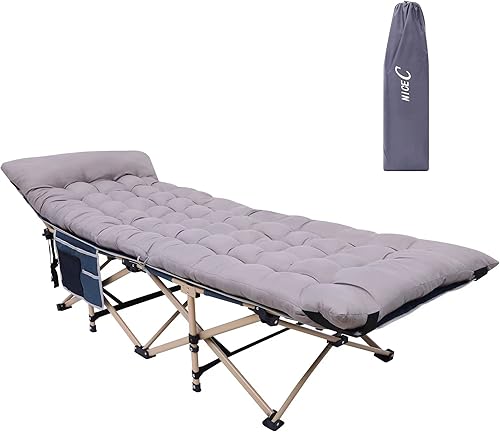 Miniatura 7 de Nice C Cuna de campamento, catres con calefacción para campamento, catres para adultos, cama de cuna, cuna plegable, colchón térmico, bolsa de