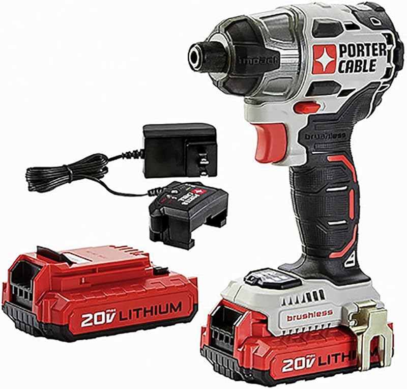 Atornillador de impacto portátil de 20 V MÁX., 1/4 de pulgada, 2.700 RPM, batería y cargador incluidos (PCCK647LB)