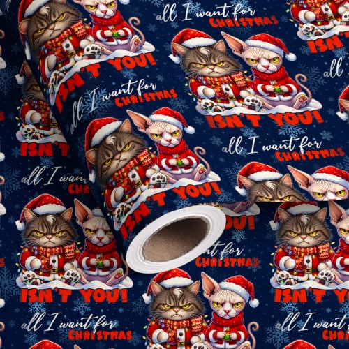 Funny Cat  Chrsitmas Wrapping Paper - image 1