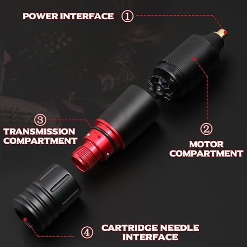 Miniatura 5 de Yangna Kit de tatuaje inalámbrico profesional completo - Kit de máquina de tatuaje para principiantes, incluyendo máquina de tatuaje rotativa,