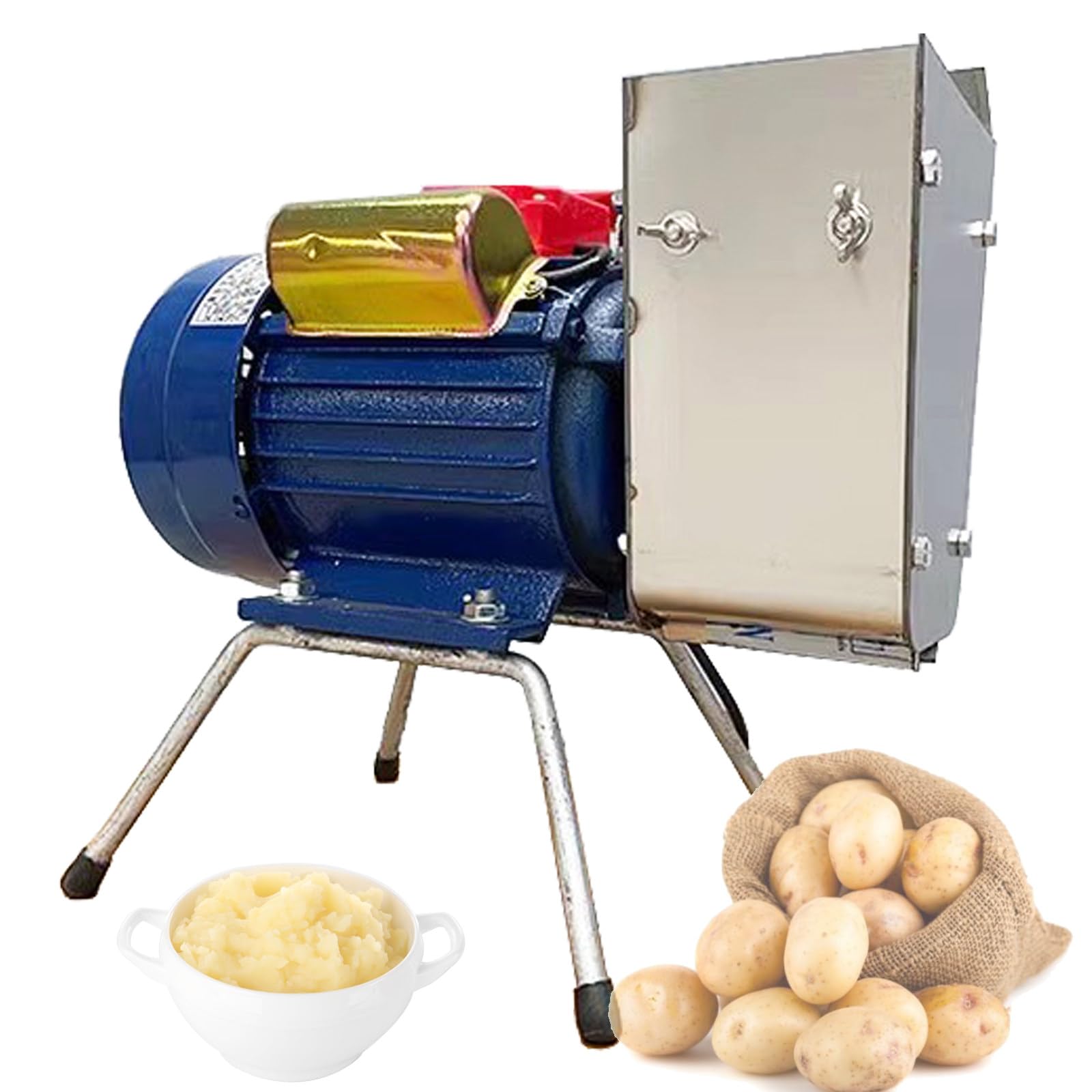 Kartoffelpressen-Stampfer aus Edelstahl, Kartoffelstampfer, Hochleistungs-Entsafter, Gemüse- und Obstpresse mit Präzisions-Schleifwelle und Zahnrad, Presse und Reispresse