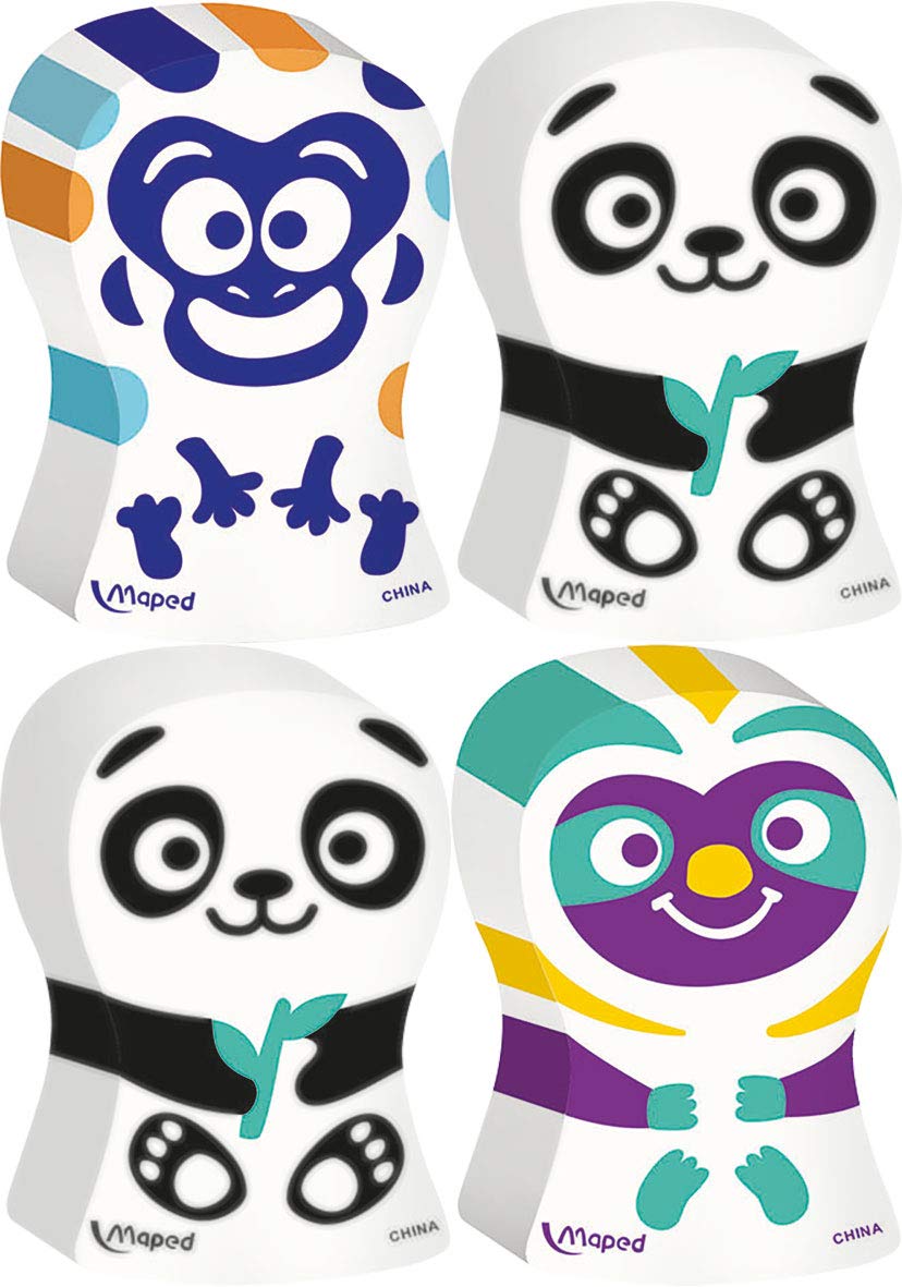 Maped Ergo Fun Animal Erasers Twin Pack (Assorted Designs), 119002