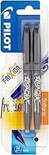Pilot Frixion 0.7mm Rollerball Black Pen, Pack of 2
