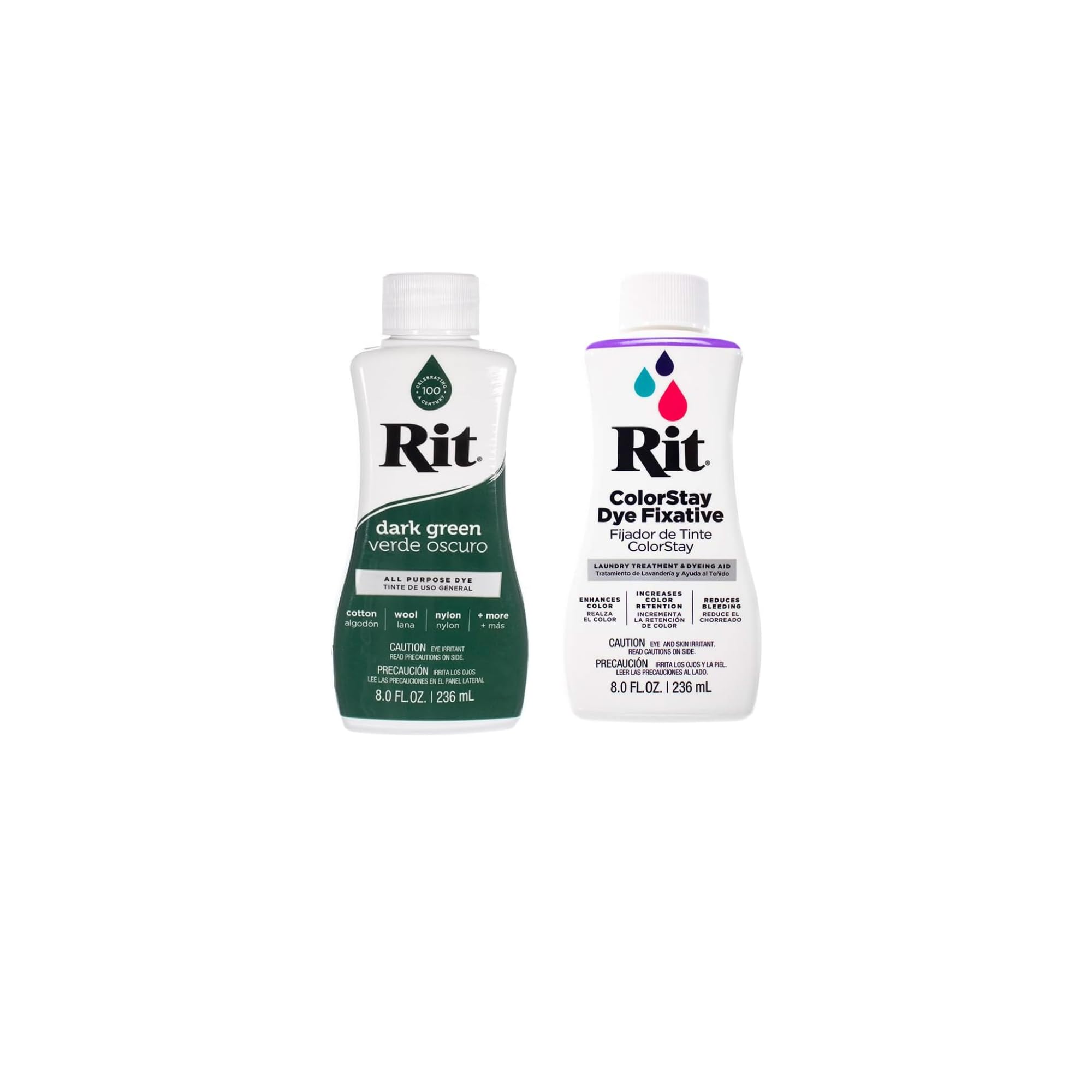 Rit Dye - 8 oz. vloeibare textielverf voor kleding, decor en ambachten - donkerbruin met kleurfixatief