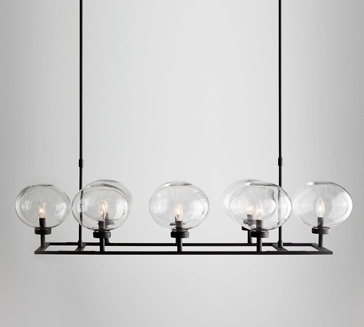 Maisie Glass Globe Chandelier (Matte Black)