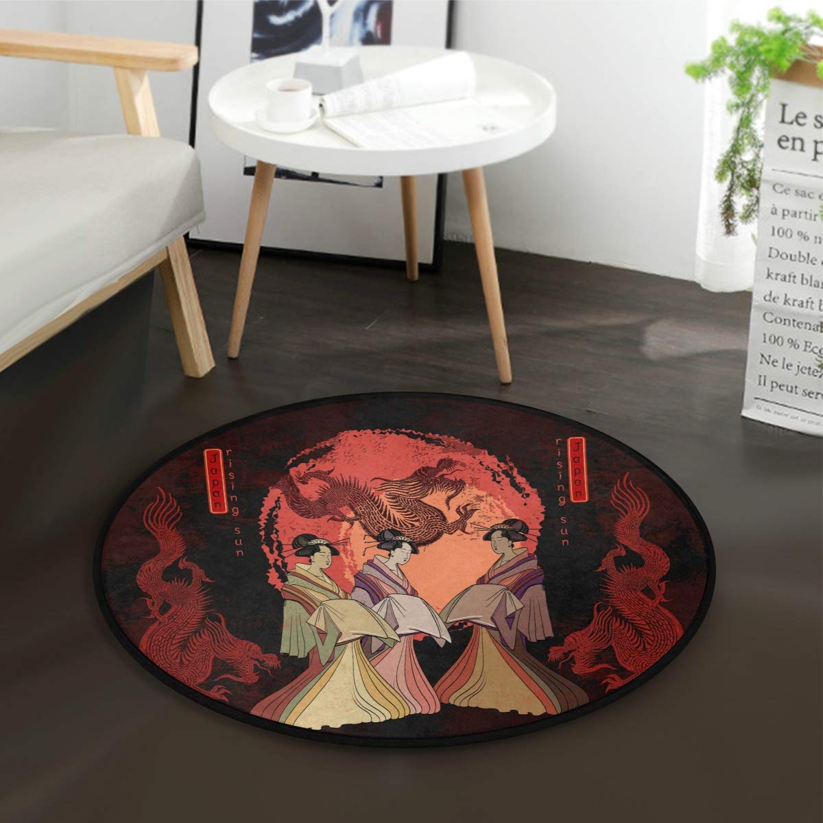 MNSRUU Wohndecke Mit Japanischem Drachen-Geisha-Print – 127x152 Cm, Weich & Maschinenwaschbar