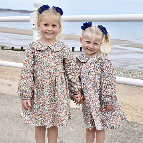 Toddler Girls Dress Long Sleeve Floral Dress for Little Girls Fall Winter Vintage Toddler Dress 2-9T2