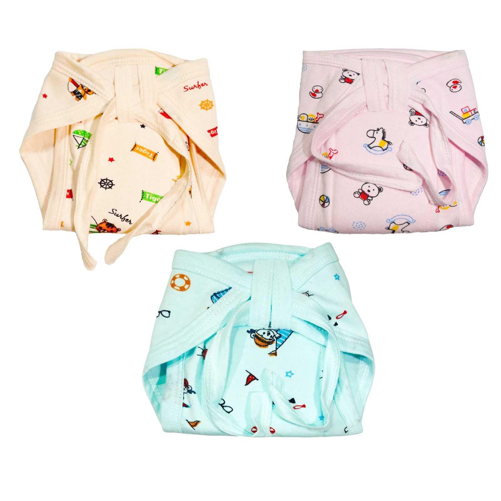Cotton Washable Reusable Colorful Printed Nappy, Diaper, Langot With Extra Absorbent & Wide Cushion/Padding, Nappies Baby Boys & Girls (Set Of 5, Multicolor) (6-9 Months, 3, count)-image-13
