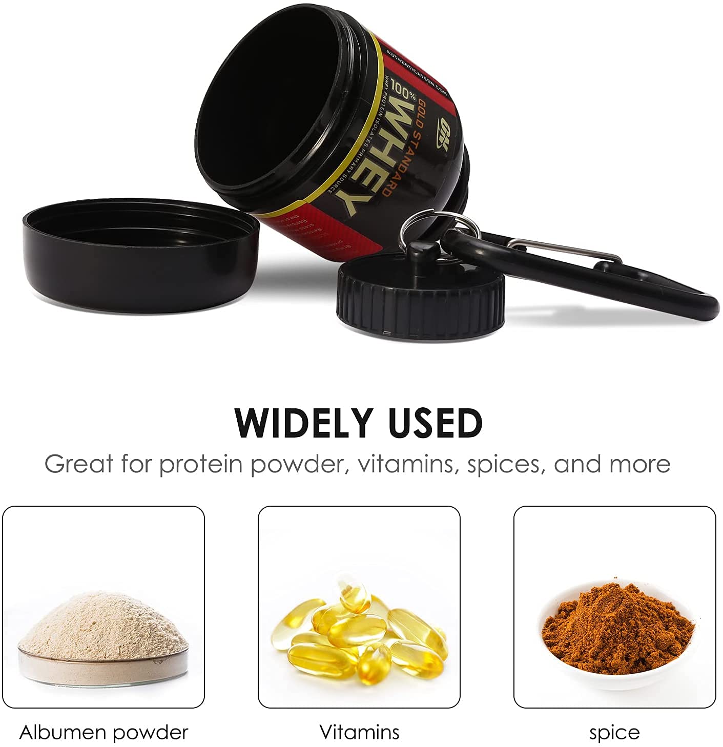 Porta Proteine Whey in Polvere, 30 grammi contenitore di proteine in polvere portatile per lo sport, palestra, dieta