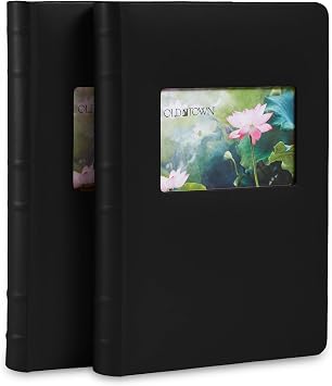Old Town 2-Pack Bonded Leather Photo Albums, Photo Album 5x7 & 4x6 Slots, Black