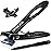 DRMODE Nail Clippers for Men Thick Nails, Heavy Duty Toenail Clippers for Seniors Thick Toenails with 16MM Wide Jaw, Sharp Stainless Steel Large Finger Nail Clippers Adult Cutter Trimmer with File