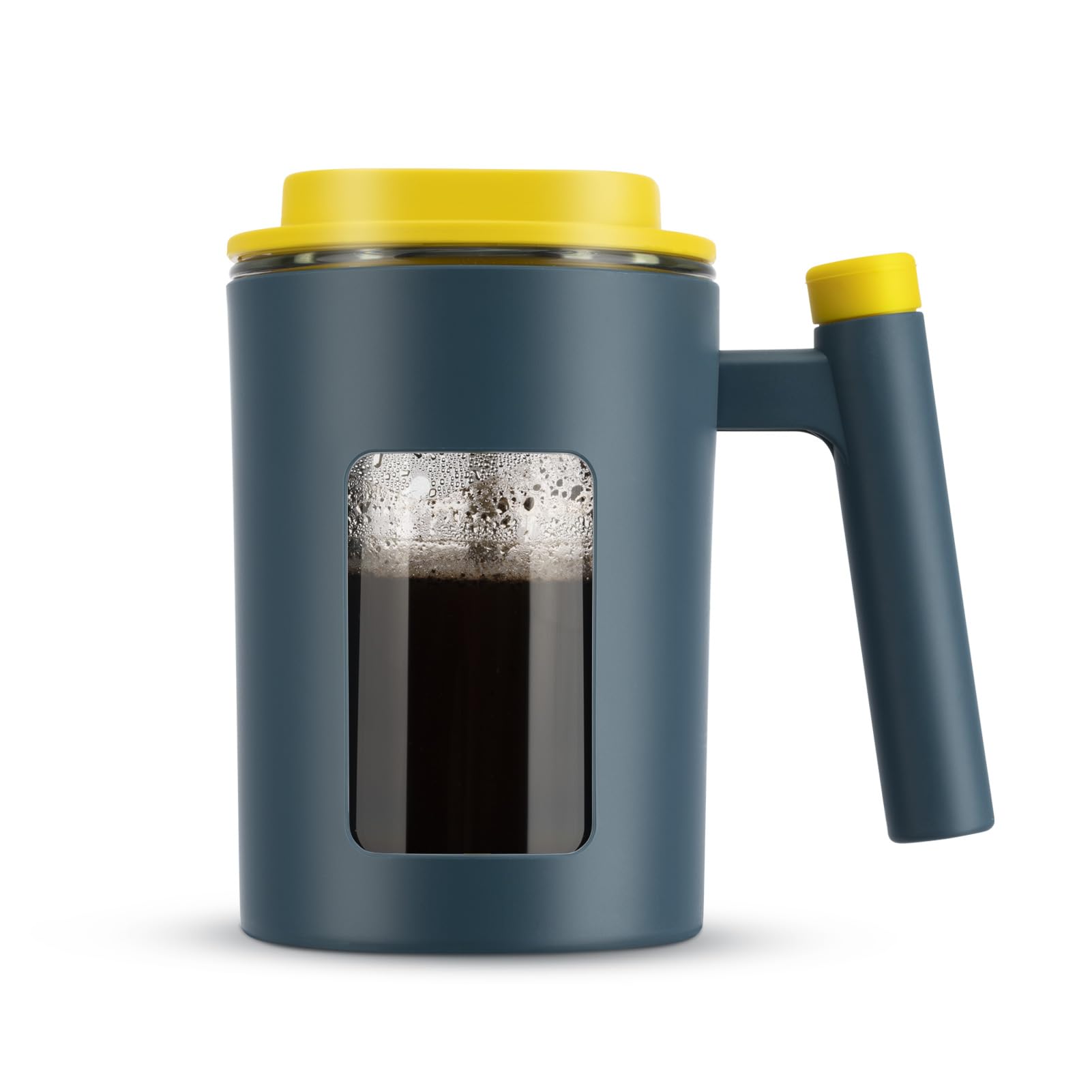 Self Stirring Mug with Lid - Electric Glass Mixing Coffee Mug, High Speed Automatic Stirring Cup for Coffee, Milk, Travel & Office | Detachable Rod