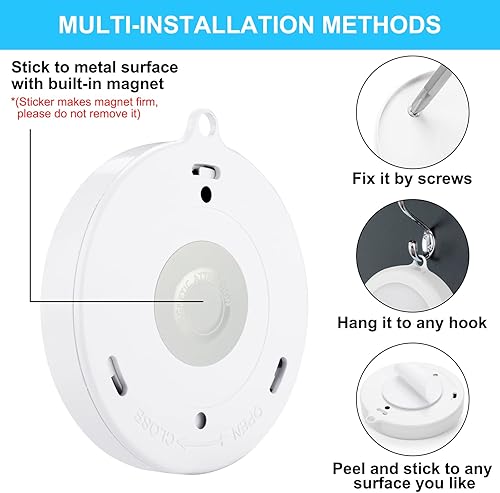 Vista 3 de Mlambert Paquete de 4 luces LED de noche con sensor de movimiento, inalámbricas alimentadas por batería, luces magnéticas adhesivas para armario