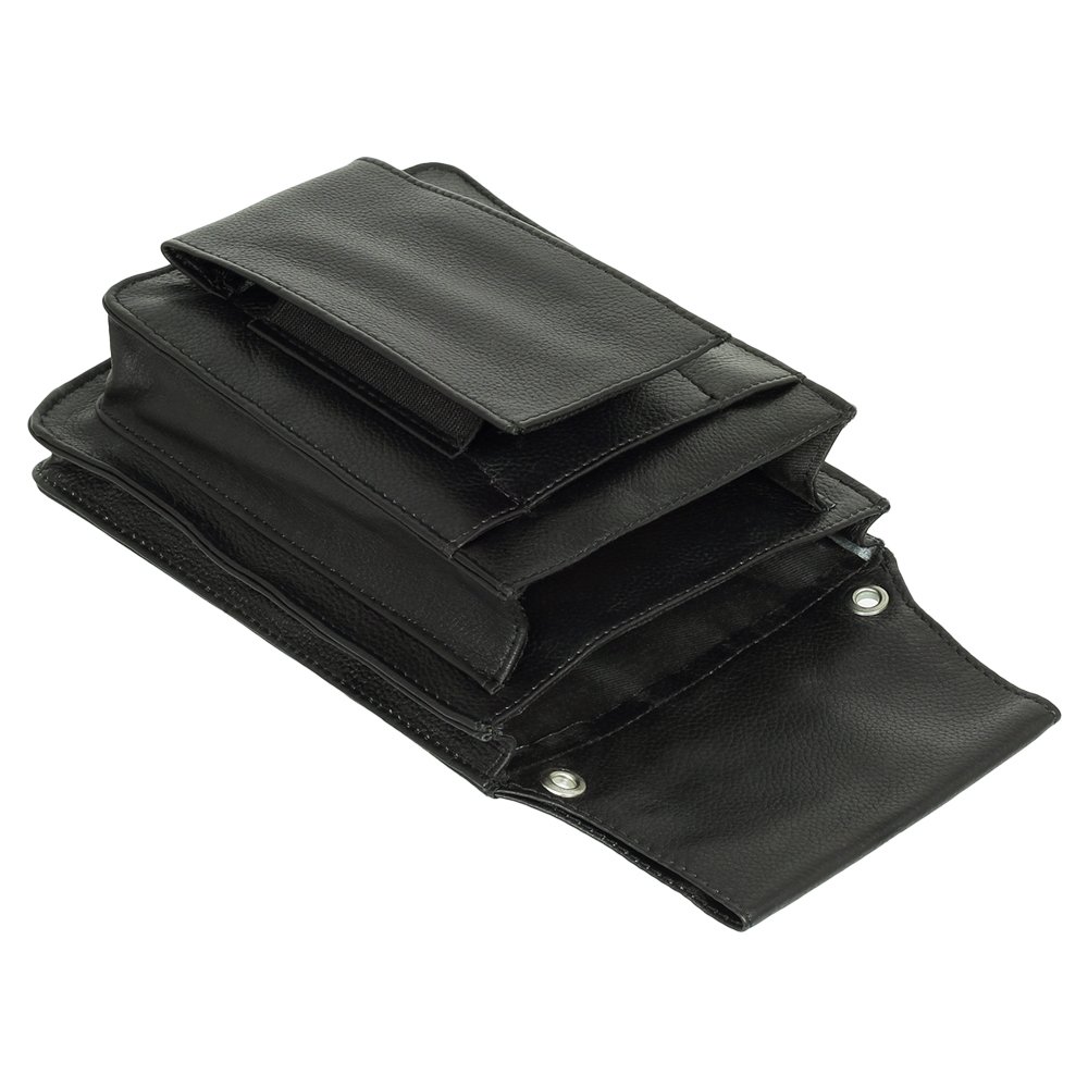 Ledershop24 Profi Tablet-Kellnertasche passend für iPad mini bis 8 Zoll & Kellnerbörse mit oder ohne Gürtel Rindsleder Schwarz - Kellnertasche ohne Gürtel