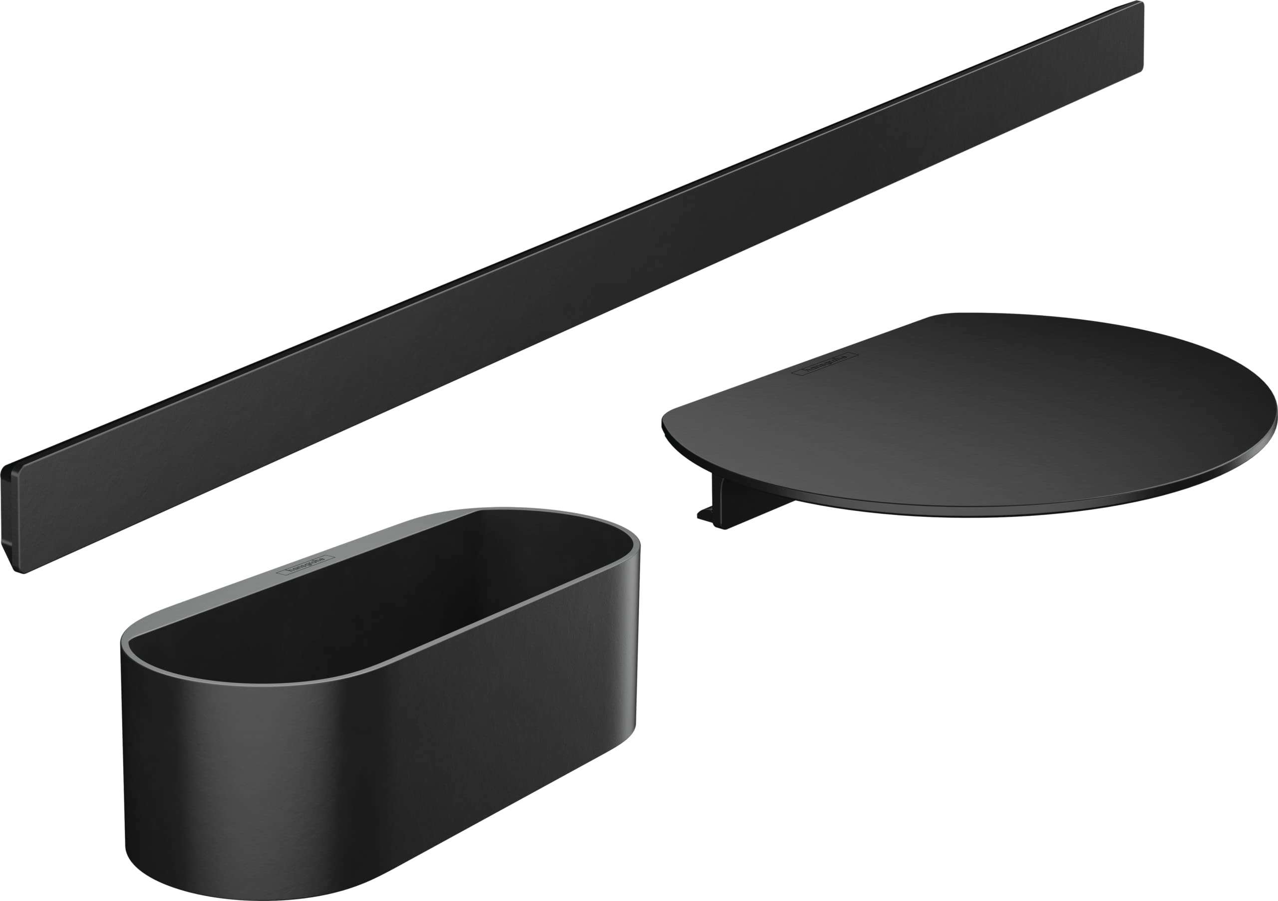 Hansgrohe Wallstoris Bathtub Storage Kit Matt In Plastic Black