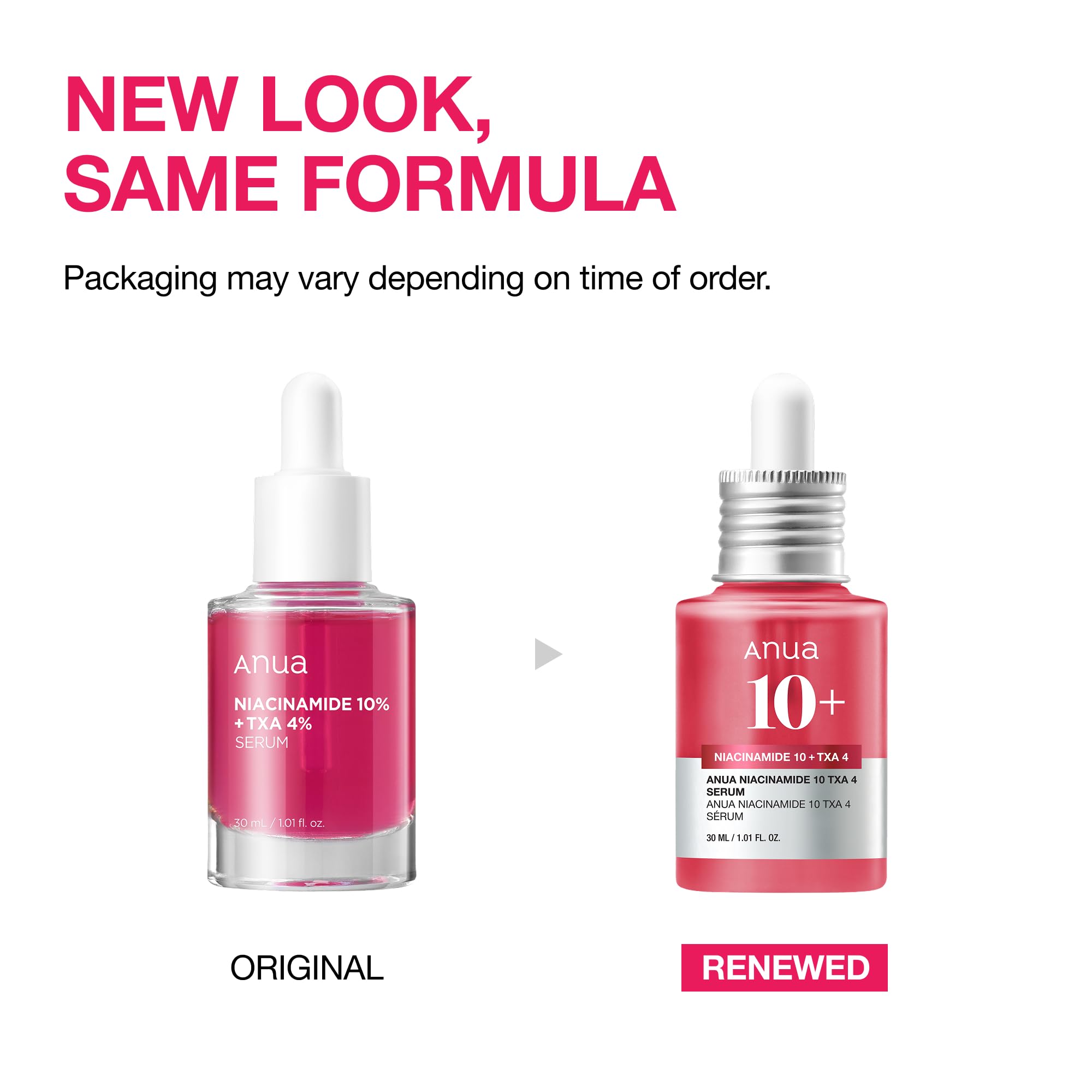 ANUA Serum zawierające 10% niacynamidu i 4% kwasu traneksamowego, ceramid, kwas hialuronowy, witaminę B12, naturalny kolor, do skóry wrażliwej, koreańska kryształowa skóra, bez zapachu, 30 ml/1,01