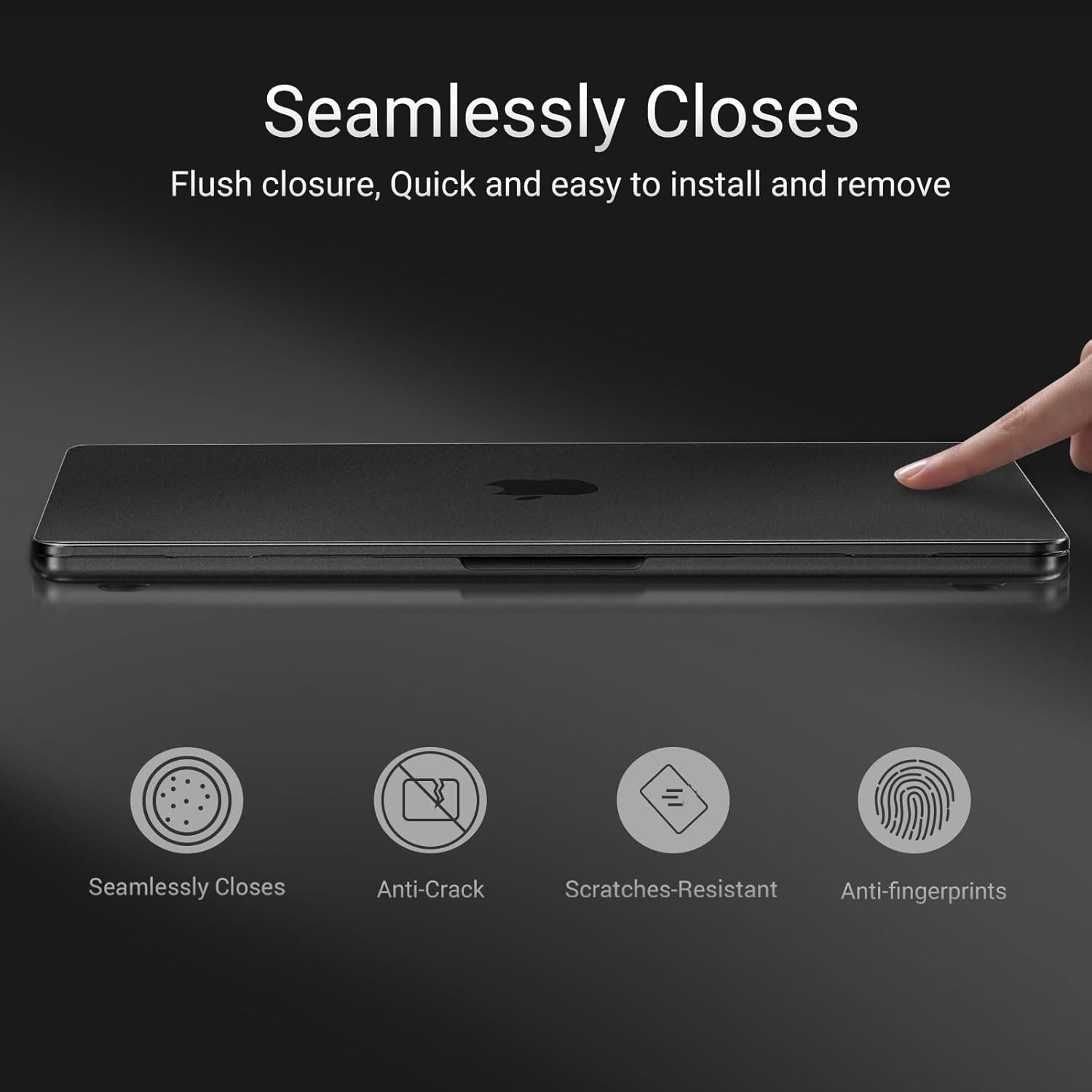 MOSISO Compatible with MacBook Neo Case 13 inch 2026 Release Model A3404, Seamlessly Closes&Fingerprints-Resistant Protective Hard Shell Cover, Great for Work Travel Study Daily Use, Black Clear
