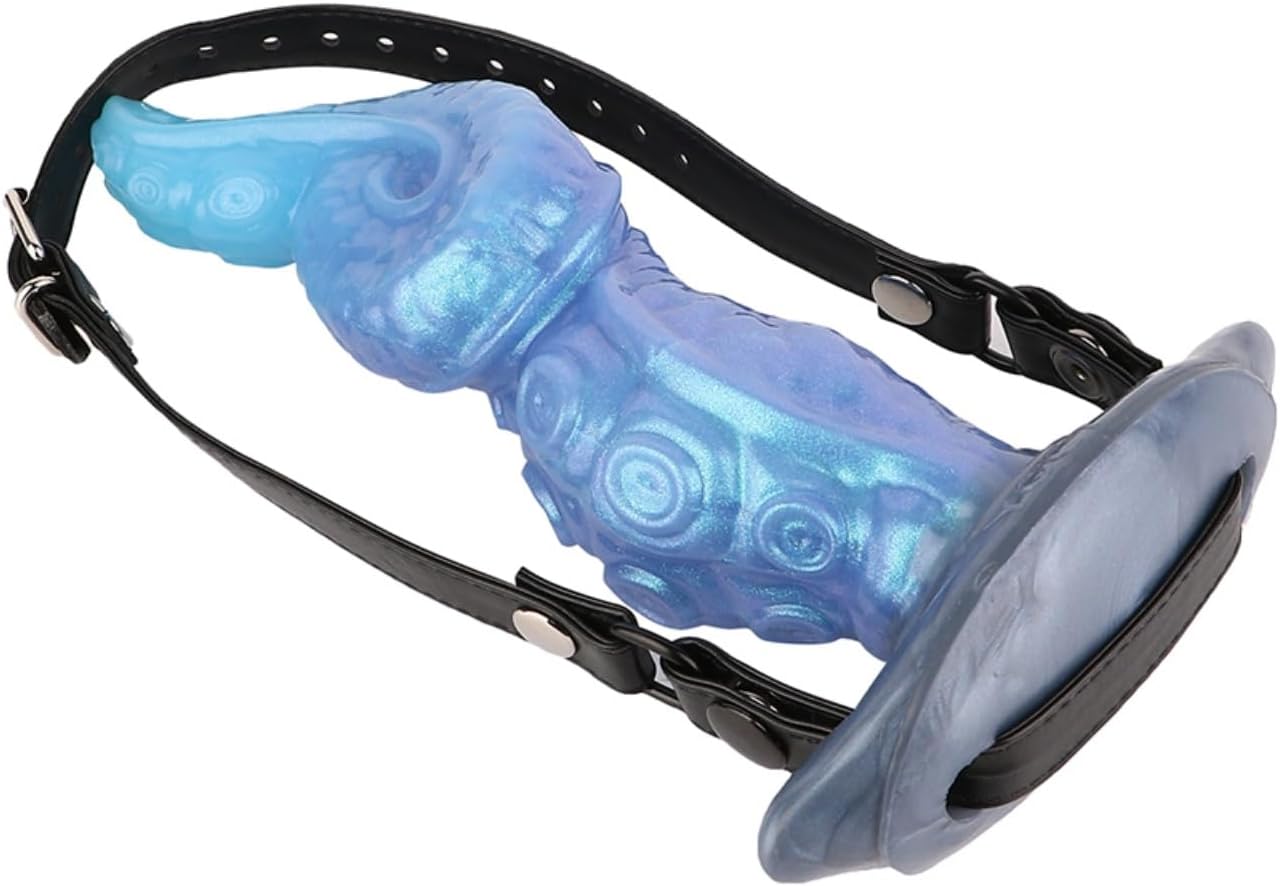 Removeable BDSM Open Mouth Gag Bondage, Adjustable Monster Bondage Ball Gag, Silicone & Leather Adult Sex Toy