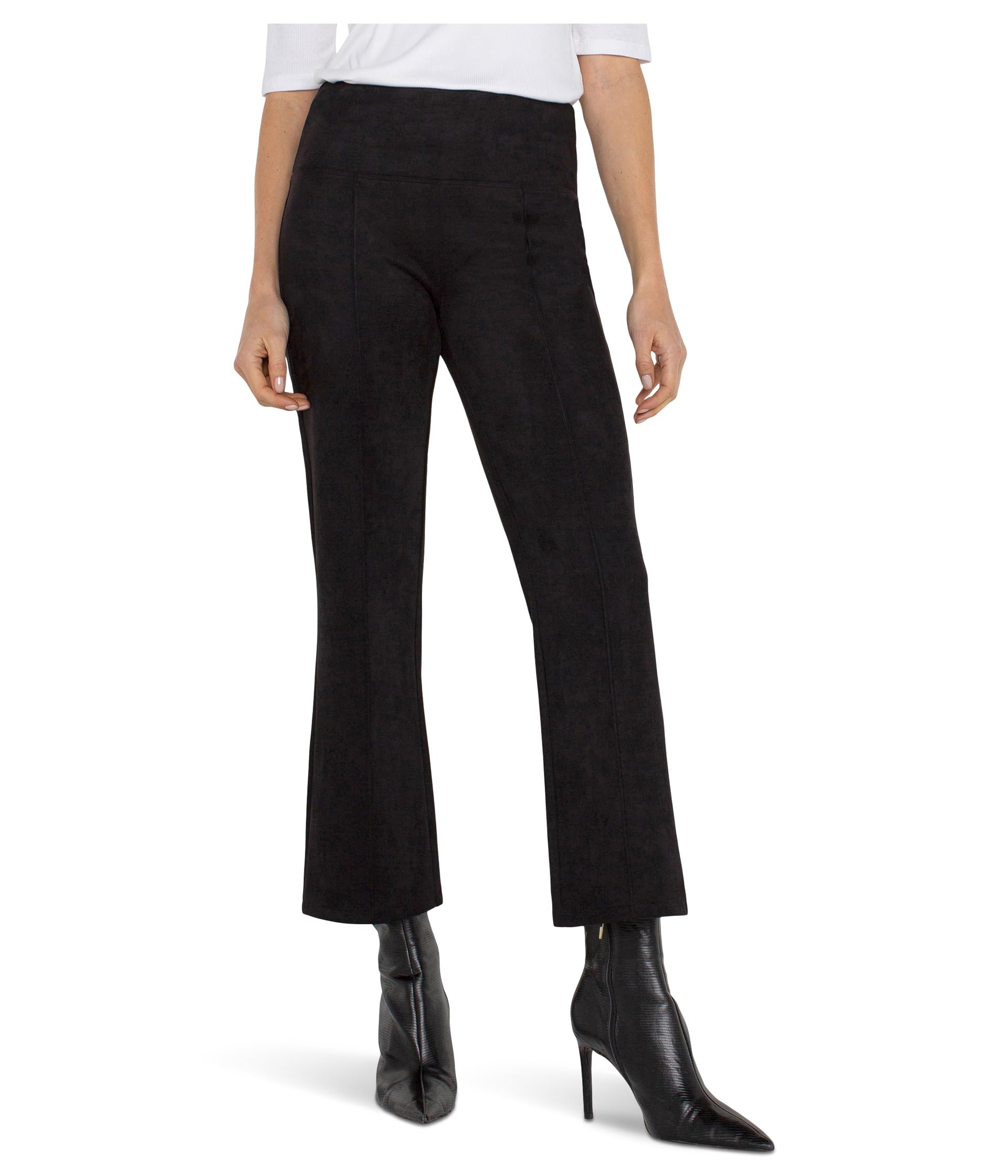 Suede Crop Flare with Pearl Embellishments by LIVERPOOL LOS ANGELES