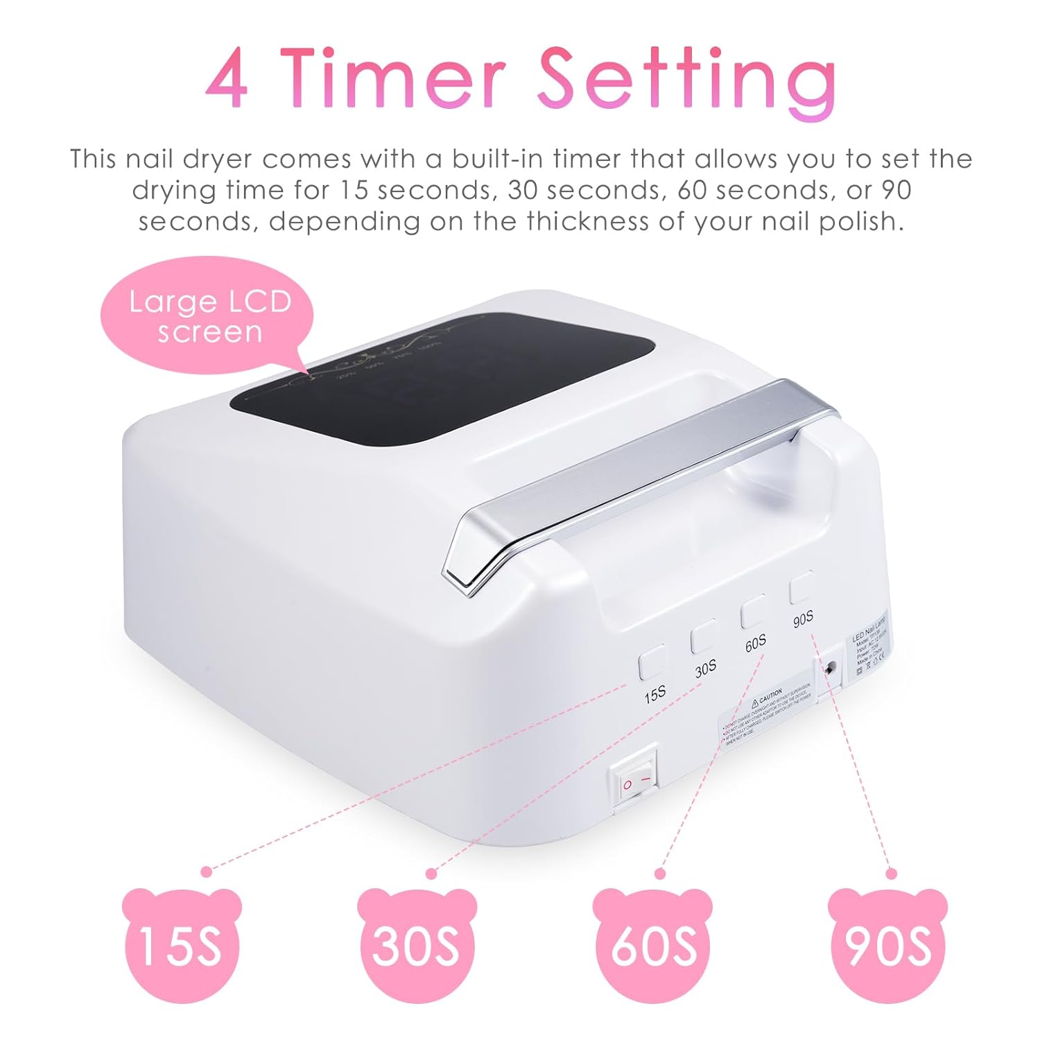 72W UV LED Nail Lamp Quick Drying Gel Nail Dryer with 4 Timer Settings Smart IR Sensor Nail UV Light for Gel Polish Gel Curing Lamp for Toes Nails Compatible with All Gel Type