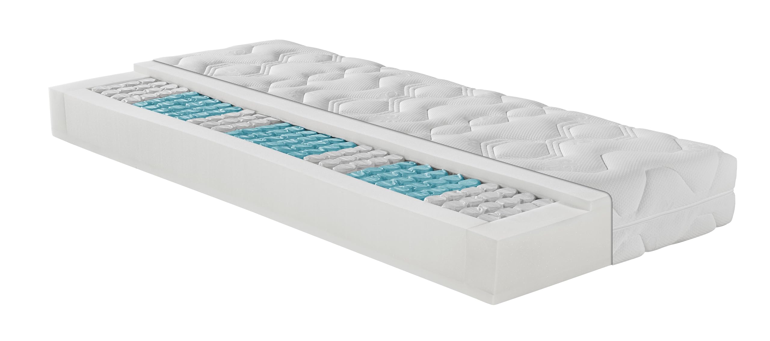 Irisette Lotus Orthopädische 7-Zonen 500er Tonnentaschenfederkernmatratze 100 x 200 cm | Härtegrad H3 mittelfest | OEKO-TEX STANDARD 100 | Deutscher Qualitätsstandard