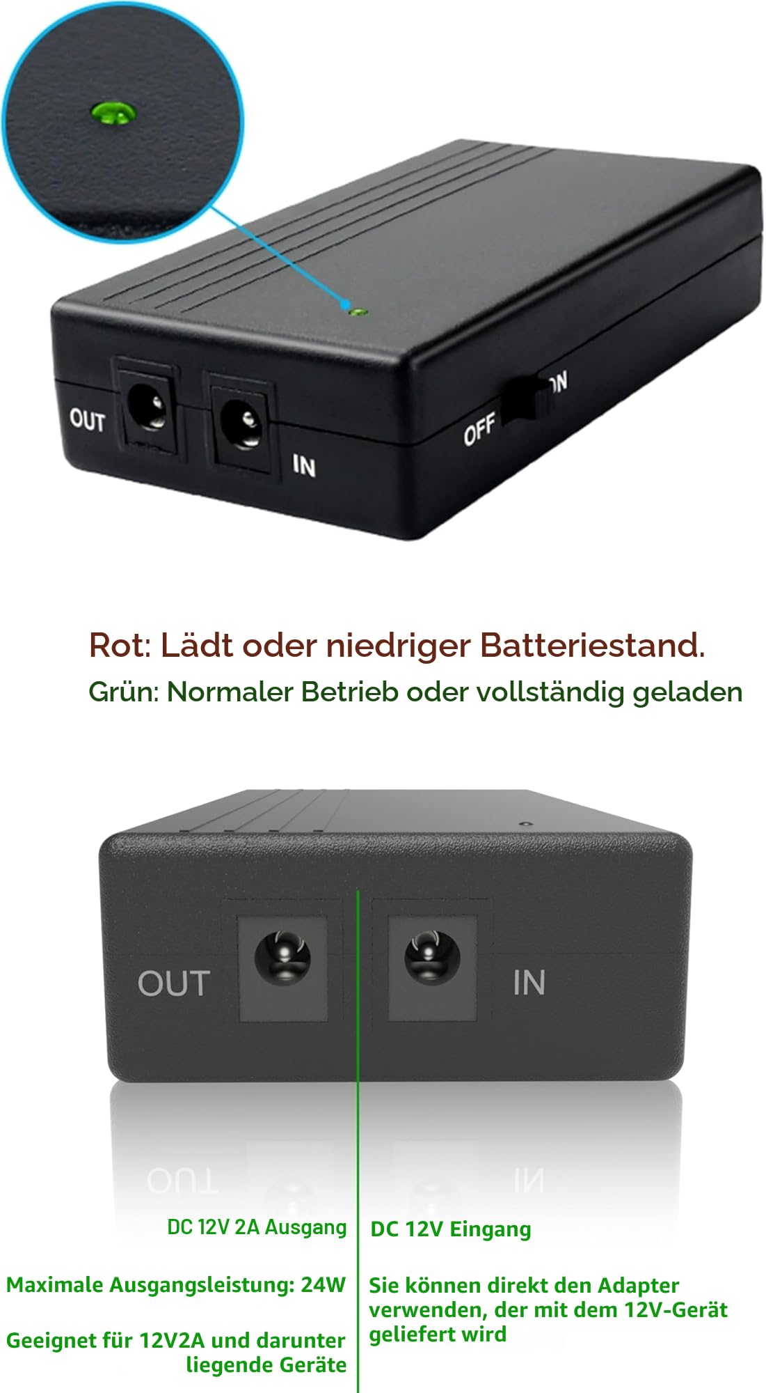 USV-Modul 12V 3A – Unterbrechungsfreie Stromversorgung Für 3S Li-Ion Akkus, 24W/36W