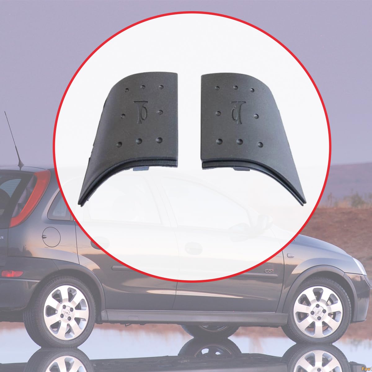 2x Coperture per Pulsanti del Clacson in Gomma per Volante Nero