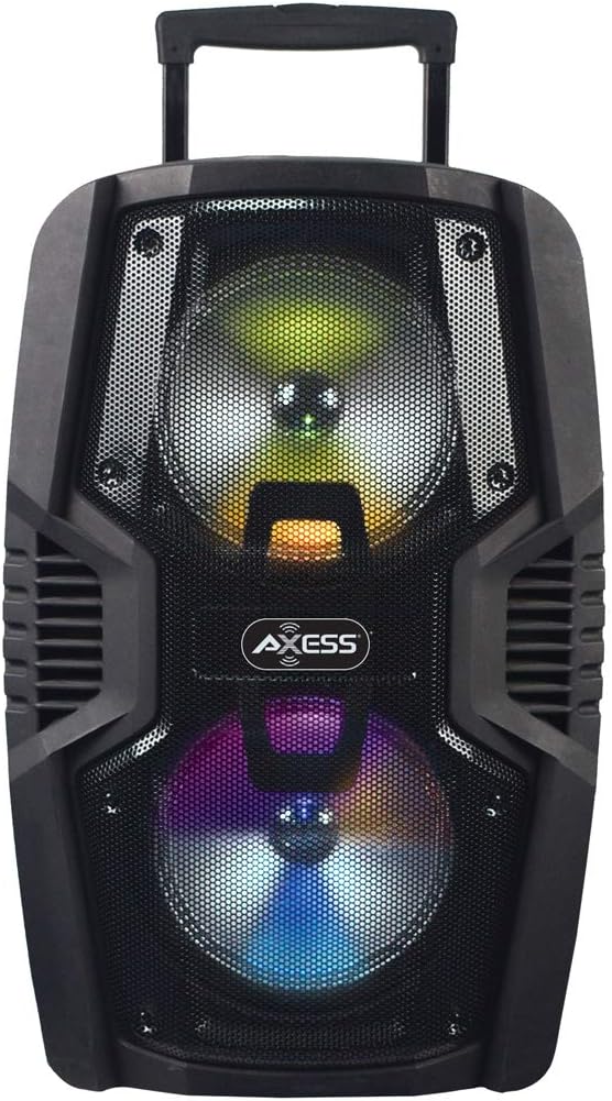 Axess Portable Bluetooth Speaker with Double 10” Woofers 1.5’’ Tweeter and Digital