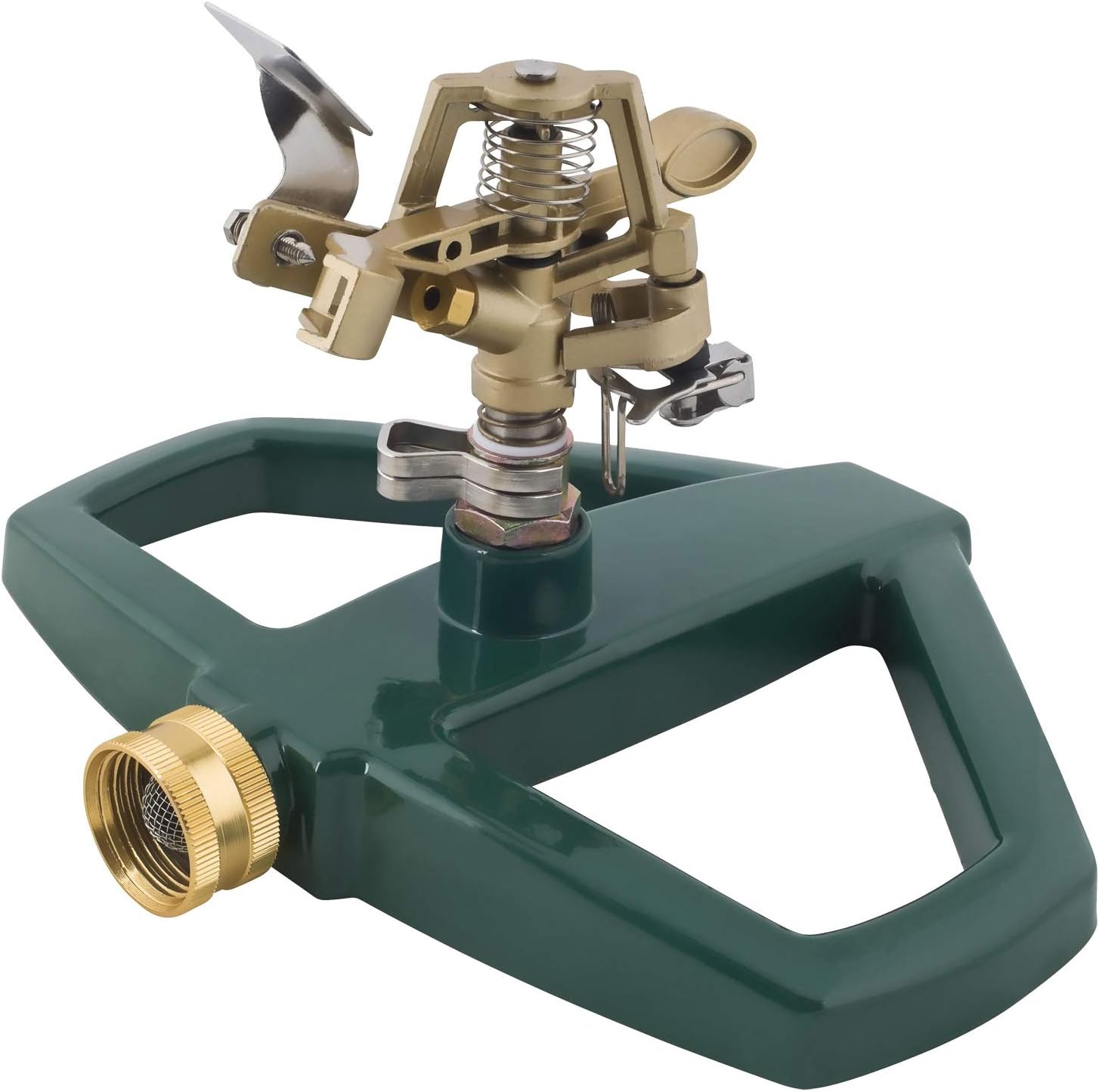 Melnor 65067-AMZ Pulsating Sprinkler with QuickConnect Product Adapter, Amazon Bundle, Metal Base