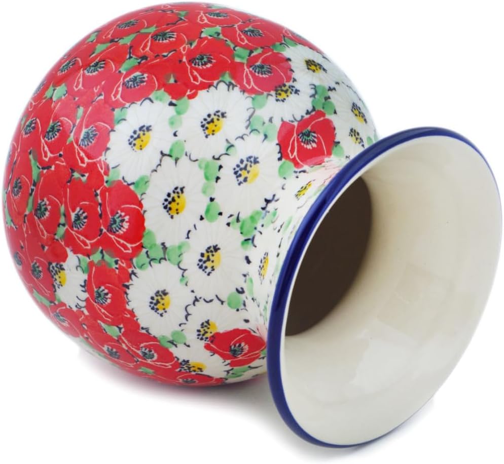 Polmedia Polish Pottery Vase UNIKAT - Spring Blossom Harmony Pattern Handmade in Boleslawiec Poland by Ceramika Artystyczna + Certificate of Authenticity
