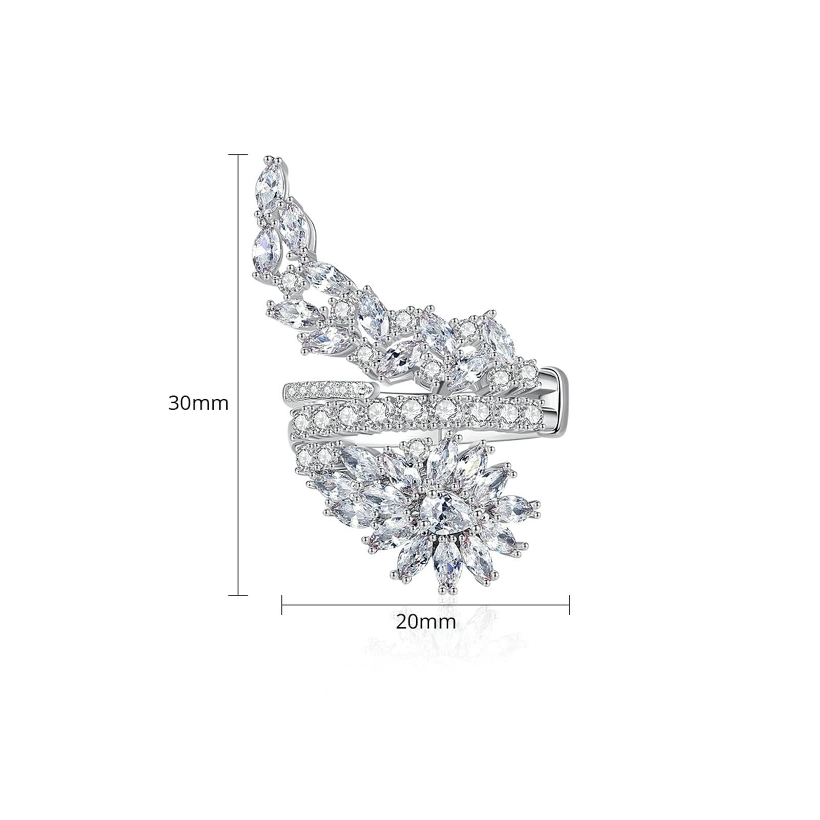 9 Karat Weißgold Partnerringe Moissanit Weiß, Ring Damen Blume