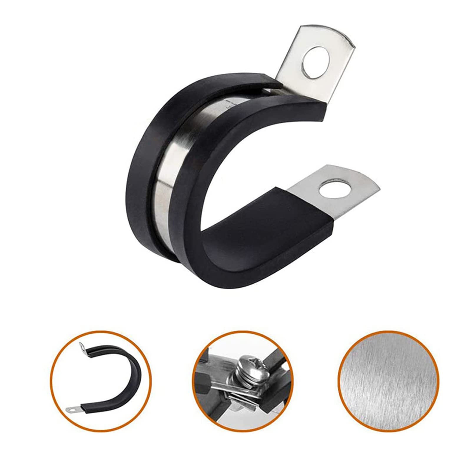 Clip in acciaio inox per cavi e accessori Clip per bordo telaio CMF-2C