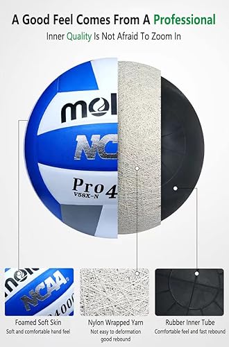 Miniatura 3 de Voleibol fundido Pro4000Molten V58X-N Voleibol  Voleibol interior y exterior tamaño 5 - Asociación Nacional de Atletismo Colegiado Designado Voleibol