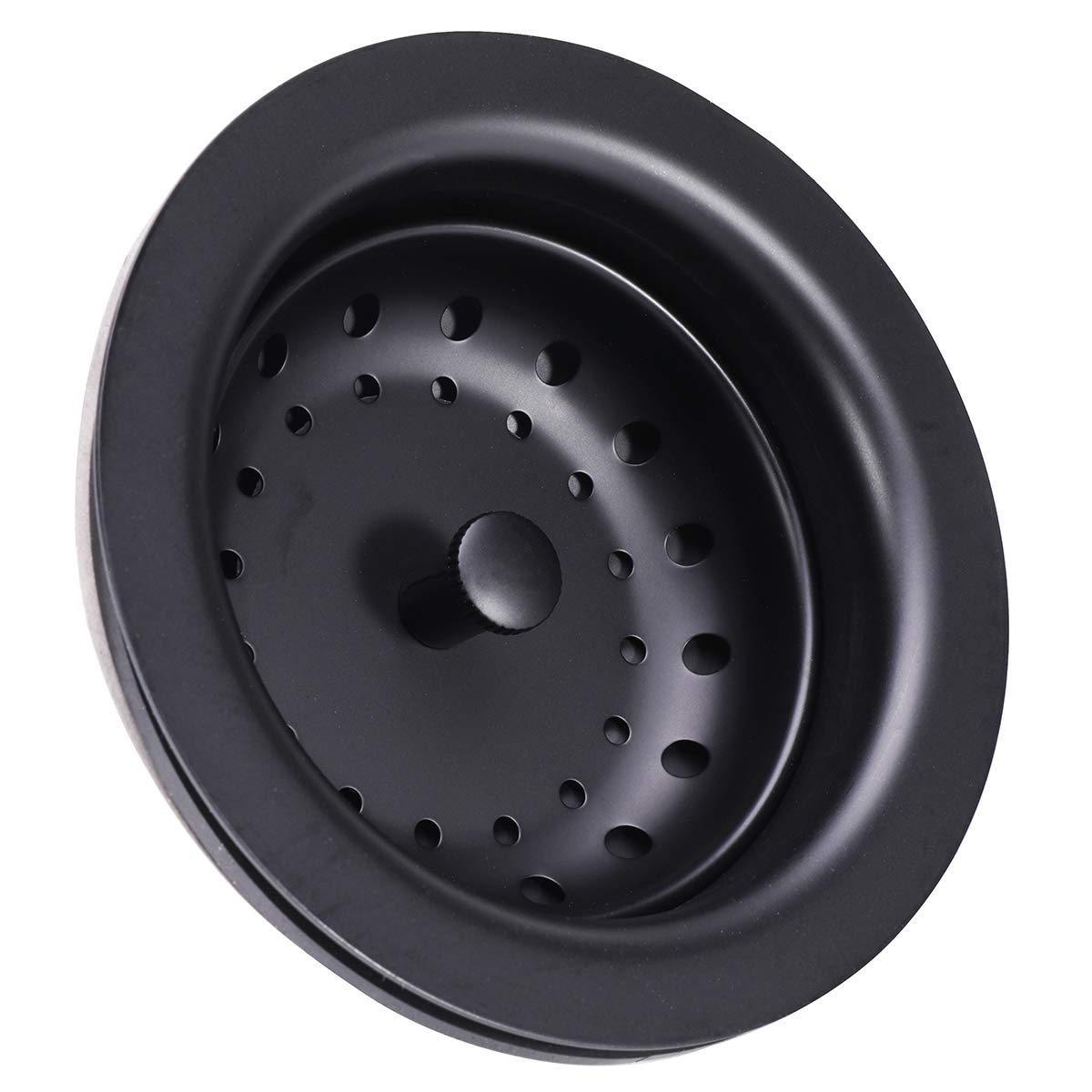 KONE Fregadero de cocina de 3-1/2 pulgadas, colador de cesta de acero inoxidable con montaje de drenaje, acabado negro, resistente al óxido y duradero