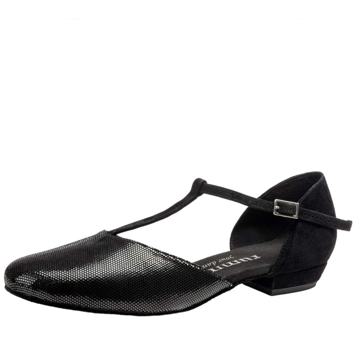 Rummos Damen Tanzschuhe Carol - Diva Leder/Nubuck Schwarz - Medium (Normal) - 2 cm Blockabsatz - Made in Portugal