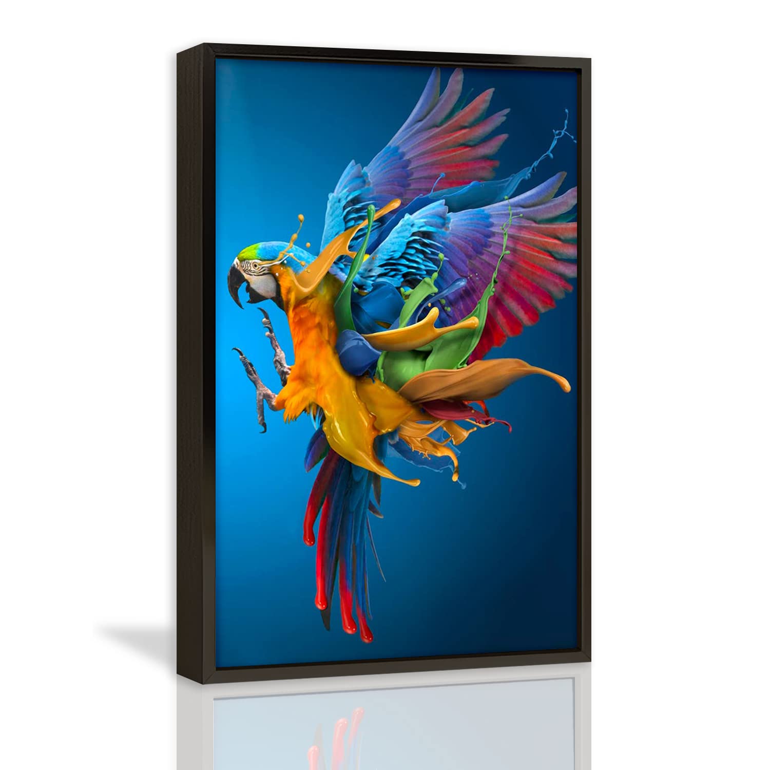 Amazon.co.jp: 絵画 ペンキ塗りのインコインテリア 絵画 面白い動物