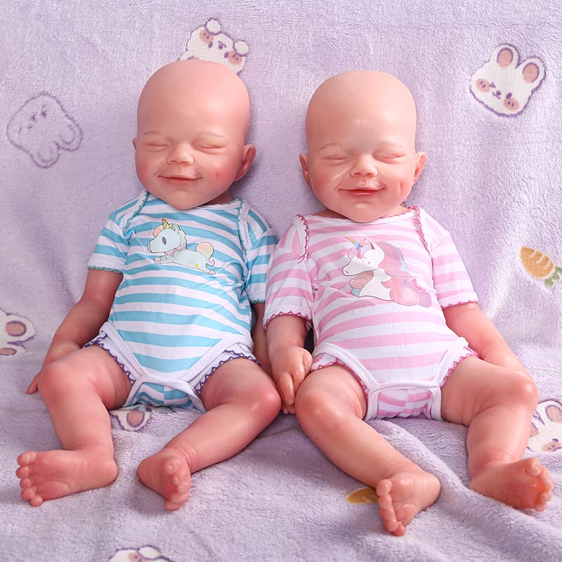 SERENDOLL 18.5 inch Realistic Full Silicone Baby Doll Can Drink Water,Lifelike Reborn Baby Dolls, Toy, and Collectible.Bold Boy