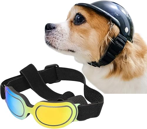Miniatura 2 de La La Pet Casco para mascotas con gafas para perro, gorro para perro, gafas de sol para perro, gafas de sol para gato, protección UV, gafas de sol