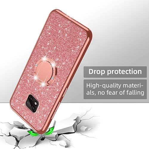 Miniatura 2 de nancheng Funda para Moto G Power 2021, purpurina de lujo de silicona TPU suave, delgada y bonita para mujeres y niñas con soporte, anillo de