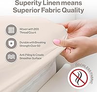 Vista 4 de Superity - Sábana bajera ajustable de lujo de calidad de hotel, 100% algodón, ultrasuave, agradable al tacto e hipoalergénica, bolsillo profundo