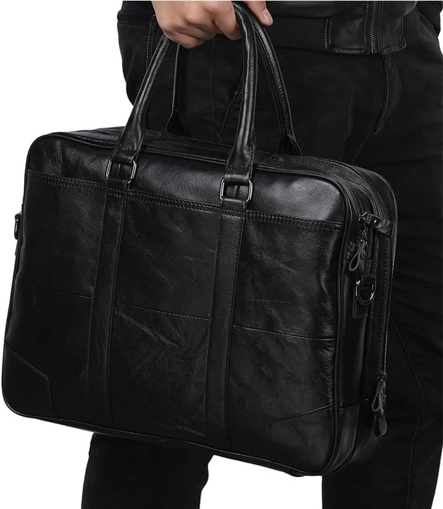 Laptop Bag Men's Travel Messenger Leather Tote Casual Business Briefcase image 5