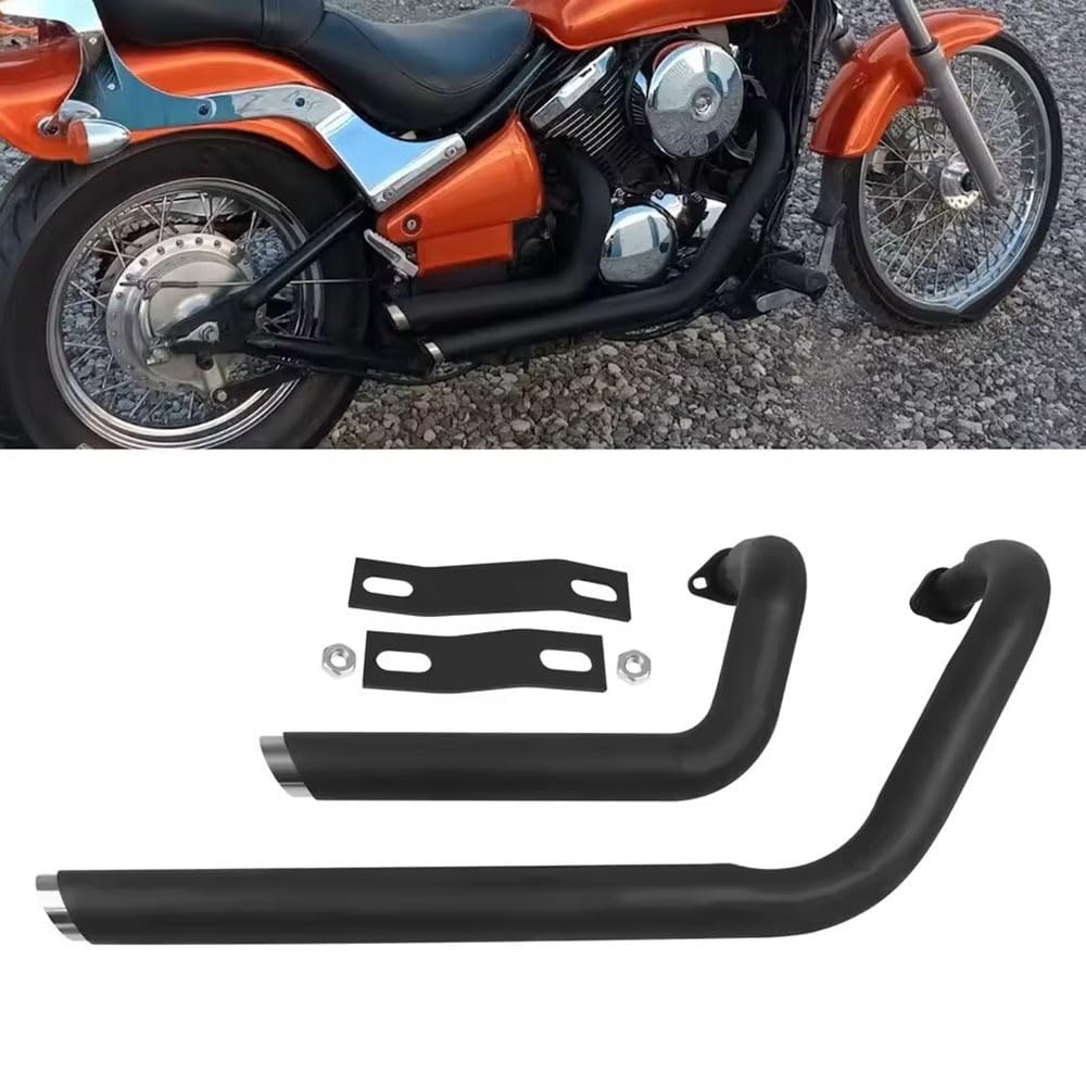 rura wydechowa motocyklowy wydech Pasuje Do Kawasaki VULCAN S 900 EN900 VN900 S900 EN900d Układ Wydechowy Ze Stali Nierdzewnej Tłumik Rury Wymienne Tłumiki(Black)