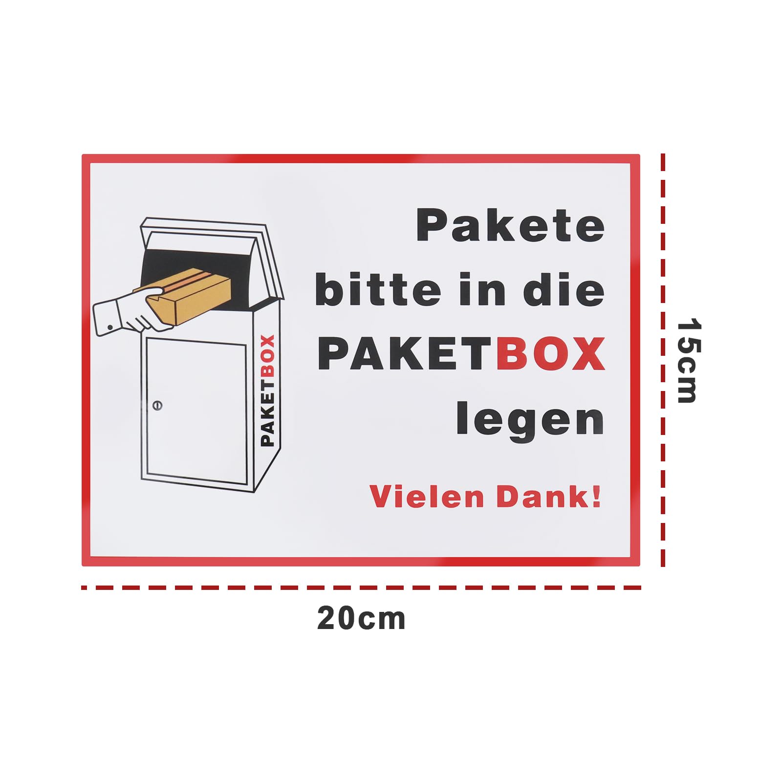 BerpaHome Paketbox-Schild, 30x20 Cm – Klare Ansage Für Lieferdienste, Wetterfest & Leicht Zu Montieren