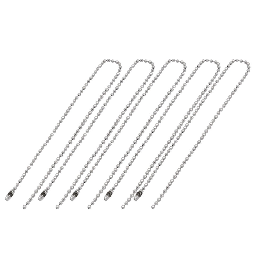 Aexit 5pcs 2.4mm Lighting fixtures and controls Dia 316L Stainless Steel Beaded Ball Keychain 30cm Length Silver Tone