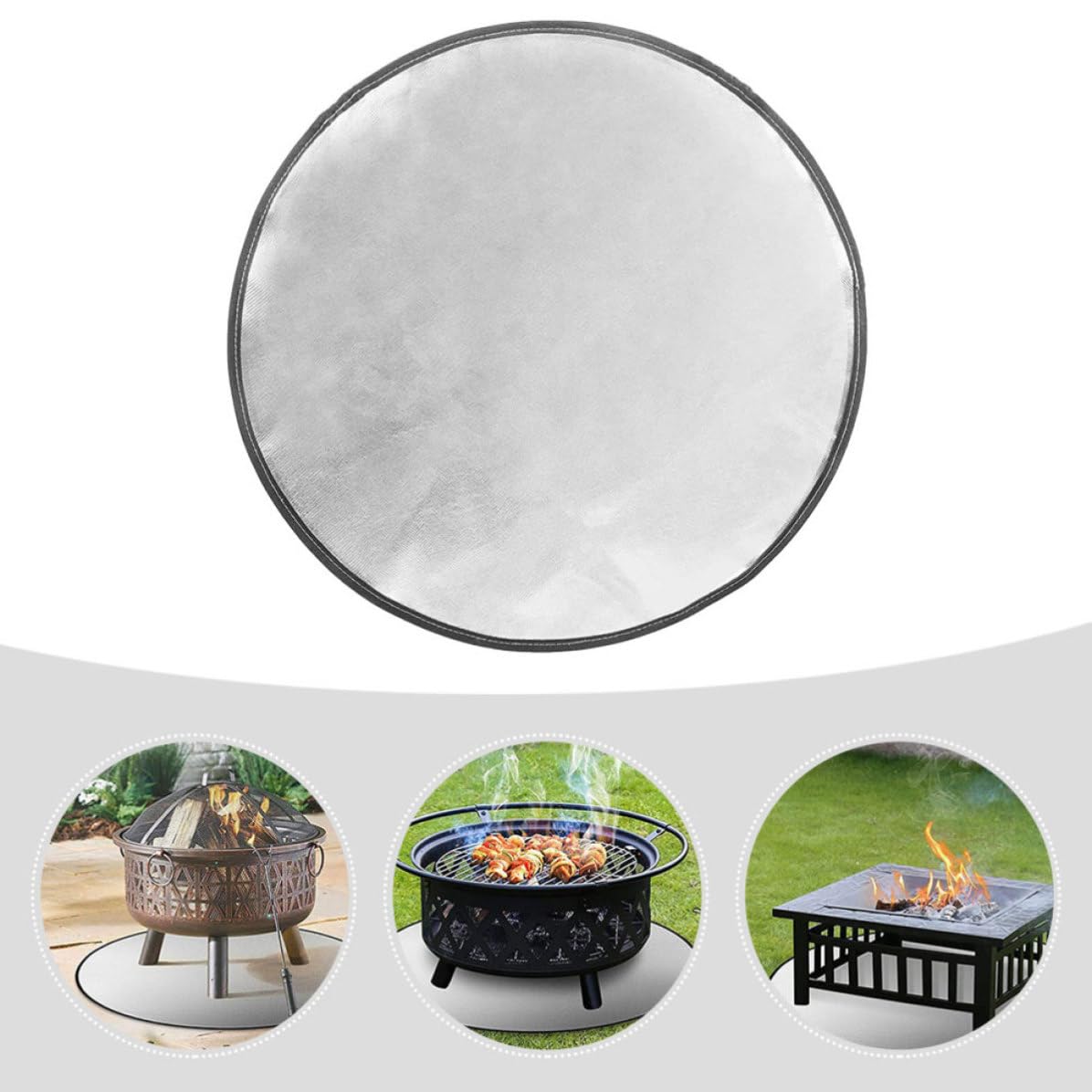NUOBESTY Feuerfeste Grillunterlage für Tragbare Holzkohlegrills und Feuerstellen Hitzebeständige und Leicht zu Reinigende Schutzmatte aus Stoff für Garten und Terrasse