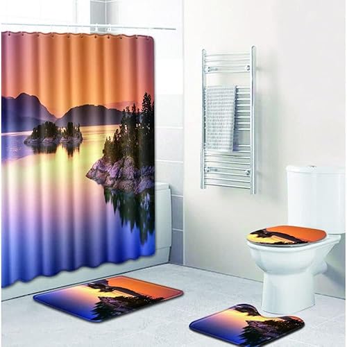 Juego de 4 alfombrillas de baño antideslizantes, lavables Banheiro, como en la imagen, 0.293in x 29.528in